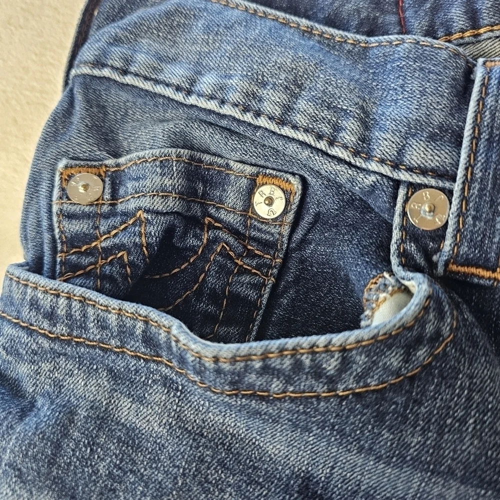 True Religion Jeans mens 34 Blue Denim Medium wash Vintage Retro 90s jeans Y2K